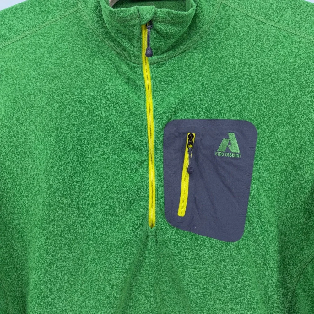 Eddie Bauer First Ascent Fleece‎ Pullover Mens XL Tall Green Quarter Zip Layer